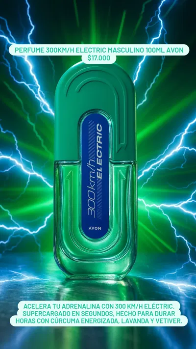 Perfume 300Km/H Electric masculino 100ml Avon