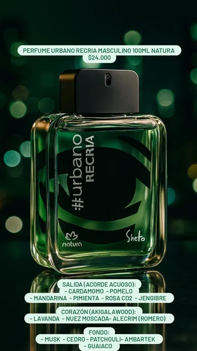 Perfume Urbano Recria masculino 100ml Natura 