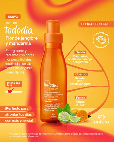 Body Splash Tododia Flor de Jengibre y Mandarina 200ml Natura 