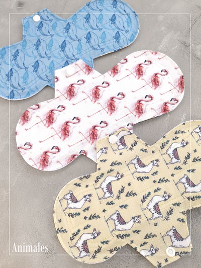 Toallita ecológica abs Alta "Animales" - Pack x 3 - Siempre seco en contacto - 
