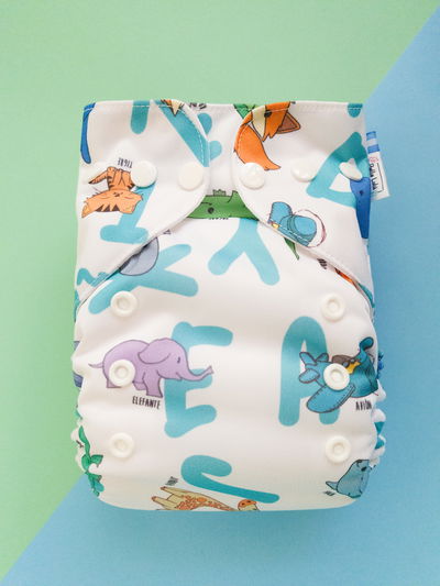 Pañal ecológico "Primeras letras" multitalle ted de pul importado