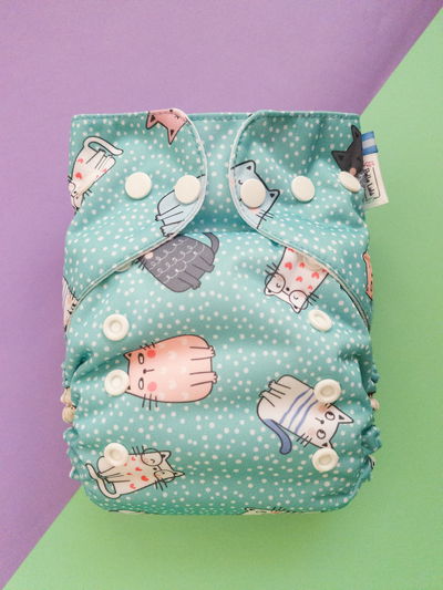 Pañal ecológico "Gatitos de ciudad" multitalle ted de pul importado