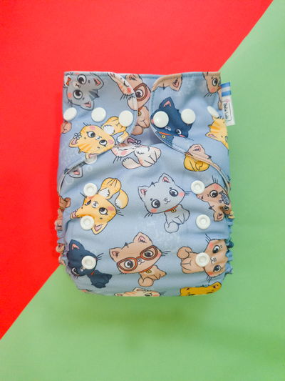 Pañal ecológico "Gatitos" multitalle ted de pul importado
