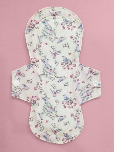 Toallita menstrual Nocturna "Pajaritos y flores" 