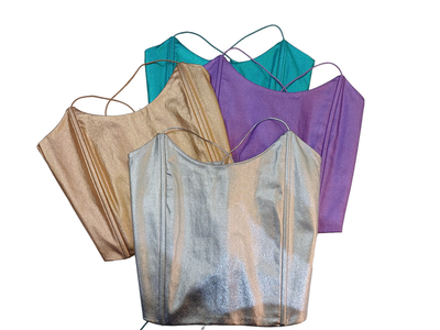 Corset Metalizado con cordones