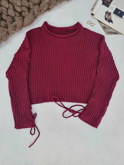 Sweter manga cordon