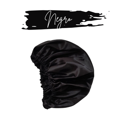Cofia de saten Negra