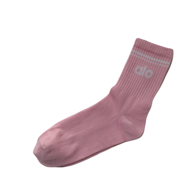 Medias 3/4 rosa y blanco