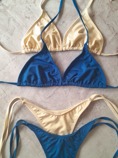 India en V Azul/Crema