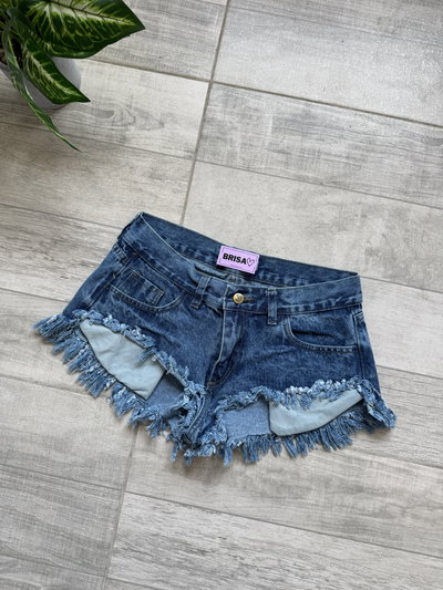 Short tiro bajo azul