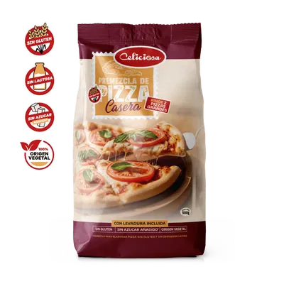 PREMEZCLA CELICIOSA P/ PIZZA SIN GLUTEN 500GR 