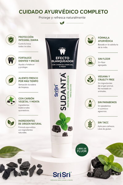 Gel Menta y Carbón activ.- Pasta Dentalsin flúor SUDANTA 200 GR