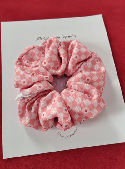 Scrunchies S cuadros corazon