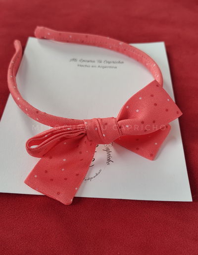 Vincha moño pintitas rojas 