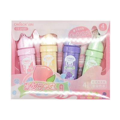 RESALTADOR CON AROMA A FRUTAS X4 COLORES