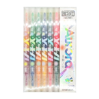 RESALTADORES BOBLE PUNTA CON GLITTER X12 COLORES