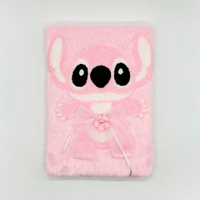 CUADERNO A5 STITCH CON PELUCHE ROSA