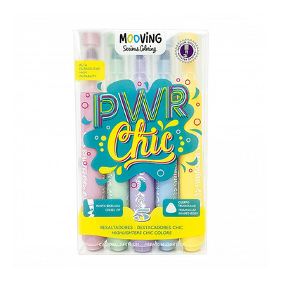 RESALTADOR MOOVING CHIC BLISTER SURTIDO X 5 U.
