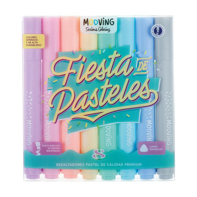 RESALTADORES MOOVING PASTEL COLOURING X8