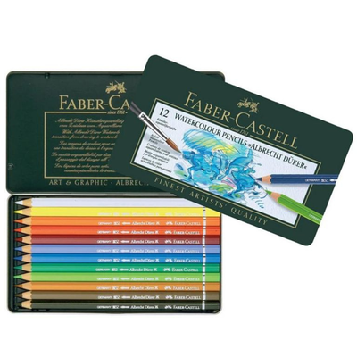 LAPICES ACUARELABLES FABER CASTELL ALBRECHT DURER X 12 LARGOS LATA