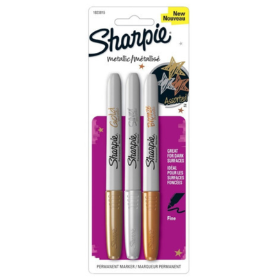 MARCADOR SHARPIE METAL X 3 COLORES