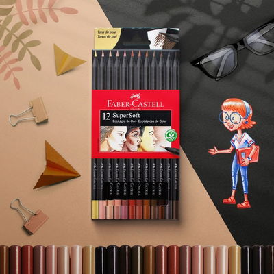 LAPICES DE COLORES FABER CASTELL X 12 SUPER SOFT TONOS PIEL