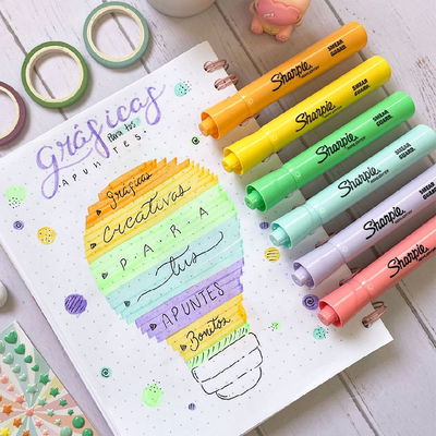 RESALTADORES SHARPIE ACCENT TANK PASTEL X 6 COLORES