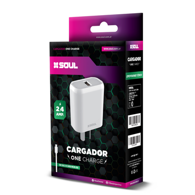 CARGADOR USB SOUL 2.4A IPHONE