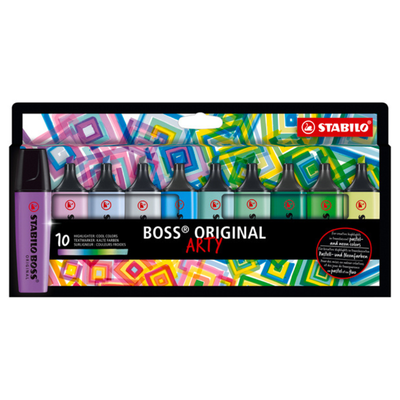 RESALTADOR BOSS ARTY ESTUCHE X 10 COL. A (COLORES FRIOS)