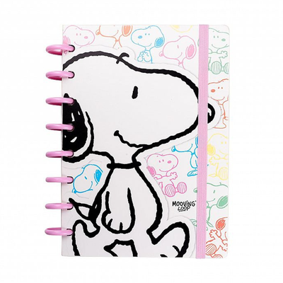 CUADERNO A DISCO A5 MOOVING LOOP SNOOOY