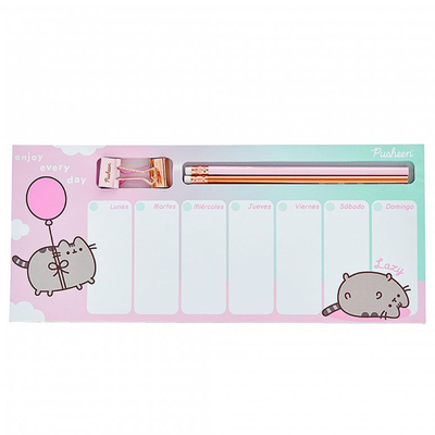 PLANNER SEMANAL MOOVING PUSHEEN CON ACCESORIOS