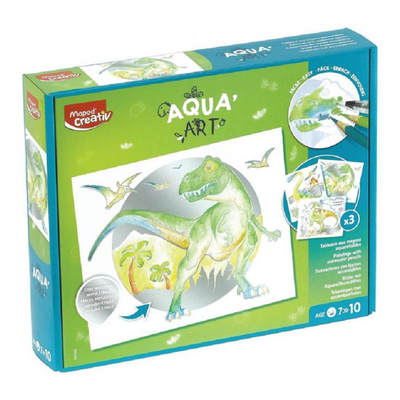 KIT COLOREO MAPED CREATIV AQUA ART DINO HJS. METALIZADAS