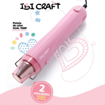 PISTOLA DE CALOR DUAL IBICRAFT C/ 2 VELOCIDADES ROSA