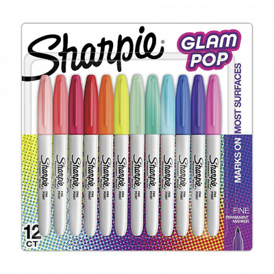 MARCADOR SHARPIE GLAM POP BLISTER X12 COLORES