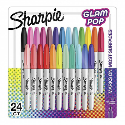 MARCADOR SHARPIE GLAM POP BLISTER X24COLORES