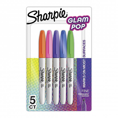 MARCADOR SHARPIE GLAM POP BLISTER X5 COLORES