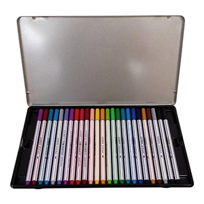 MARCADOR STABILO PEN 68 BRUSH ESTUCHE LATA X 25