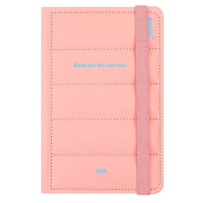 AGENDA 2025 MOOVING 10X15CM SALMON MATELASSE ENCUADERNADA 2 DIAS POR PAGINA