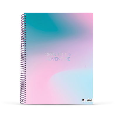 CUADERNO MOOVING 29/7 T. FLEX. X 80 HJS. RAYADO PASTEL