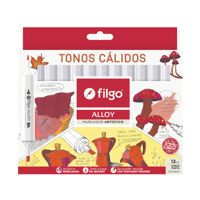 MARCADOR FILGO DOBLE PUNTA ALLOY X12 CALIDOS