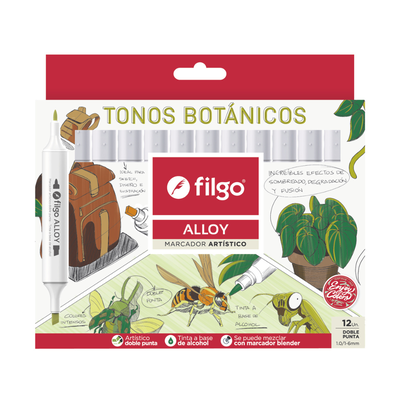 MARCADOR FILGO DOBLE PUNTA ALLOY X12 BOTANICOS