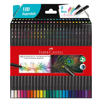 LAPICES DE COLORES FABER CASTELL X 100 LARGOS SUPER SOFT