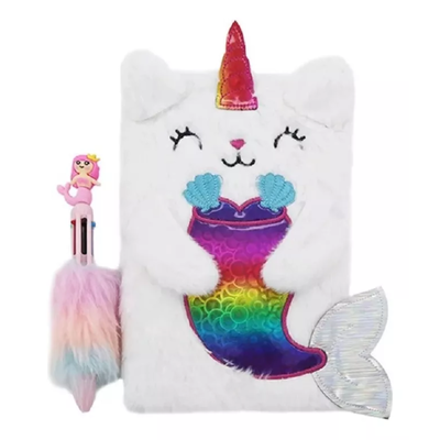 CUADERNO TRENDY PELUCHE GATITO + LAPICERA