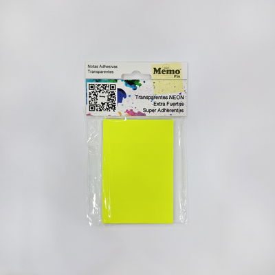 NOTAS ADHESIVAS NEON TRANSPARENTE 65X90 MM X 50 HOJAS AMARILLO