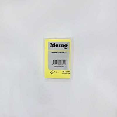 NOTAS ADHESIVAS MEMO FIX X80HJS FLUO AMARILLO 50X75MM