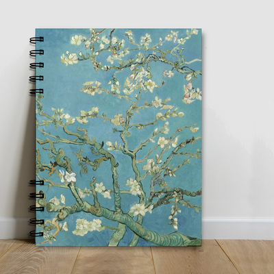 CUADERNO A5 ESPIRALADO 80 HOJAS LISAS FLOR DE ALMENDRO A LA PUPE