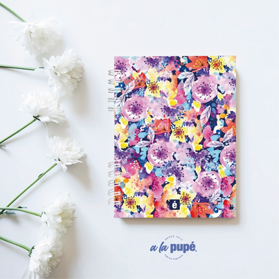 CUADERNO A5 ESPIRALADO 80 HOJAS RAYADAS FLOREADO 16.23 A LA PUPE