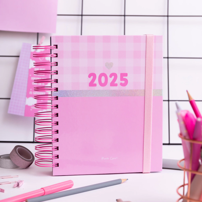 AGENDA SWEET 2025 PUNTO CERO 15X21 CM DIARIA ROSA CUADRILLE