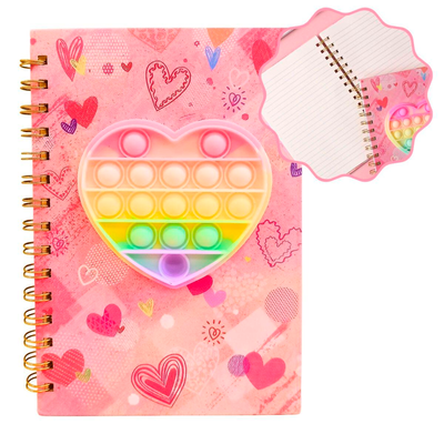 CUADERNO POP IT CORAZON A5 PASTEL 80HJS RAYADAS