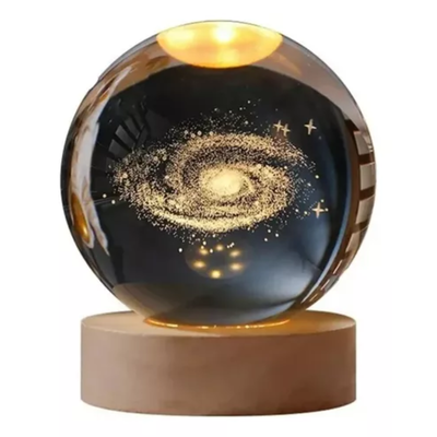 LAMPARA LED ESFERA 3D CRISTAL GALAXIA